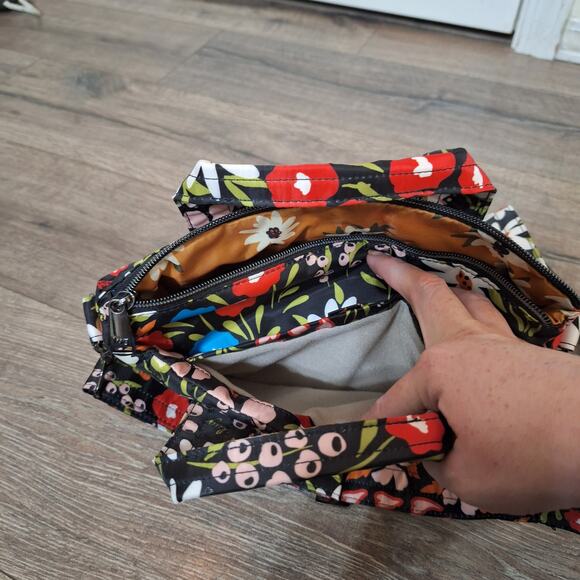 New Lug Dori Mini Tote Crossbody Floral Black Bag Purse - Picture 5 of 8